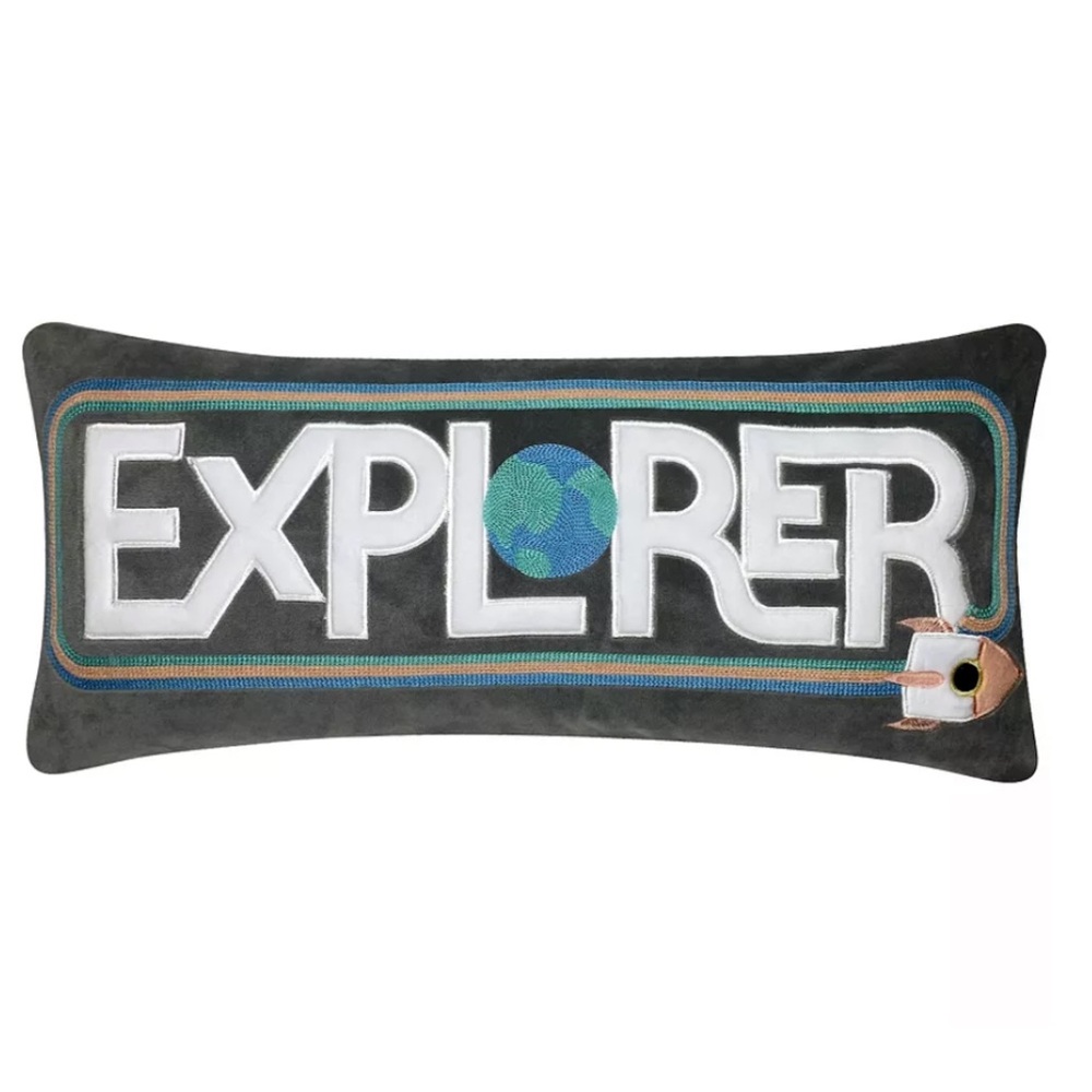 The Big One Kids Space Ship Rocket Explorer Throw Pillow